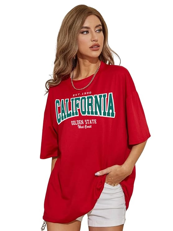 Round Neck Drop Shoulder Round Neck Black & White Graphic Printed Pure Cotton Oversized Baggy Fit Half Sleeve T-Shirt for Women & Girls (Sizes: S to 2XL)