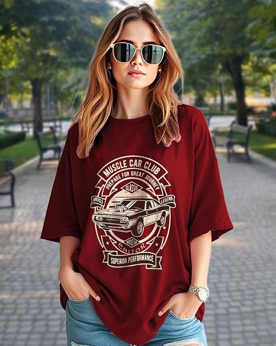 Oversized T-Shirt for Womens || Graphic Front Printed Loose fit Womens Tshirt