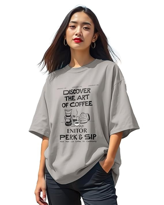 Oversized T-Shirt for Womens || Graphic Front Printed Loose fit Womens Tshirt