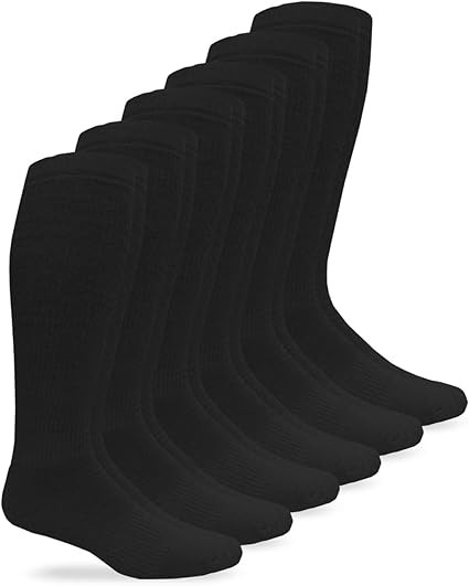 Jefferies Socks Mens Military Half Cushion Wool Combat over the Calf Boot Socks 6 Pair Pack