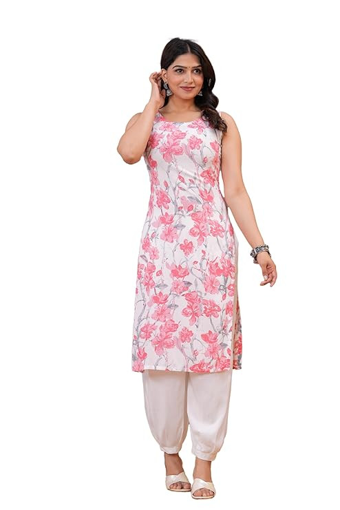 Women's Rayon Printed Kurta(K203Pink)