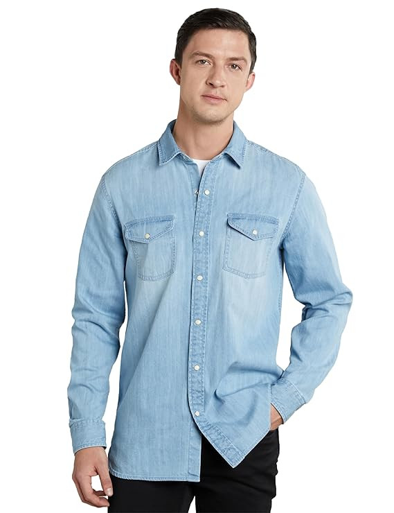 Symbol Premium Men's Casual Cotton Denim Shirt (Regular Fit)